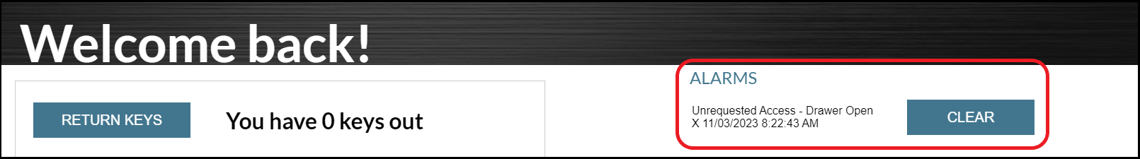 Alarms notifications on home screen