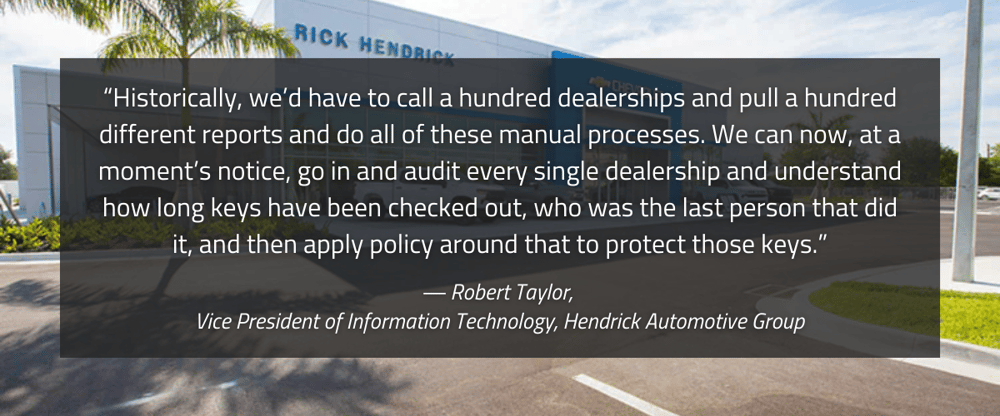 Testimonial graphic from Robert Taylor of Hendrick Automotive Group