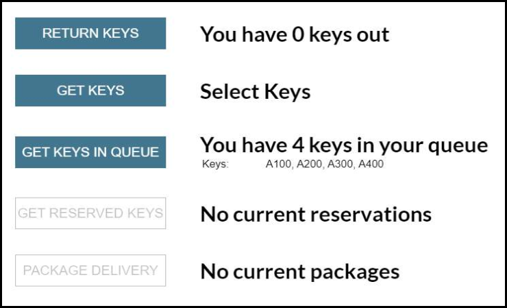 User key queue screenshot