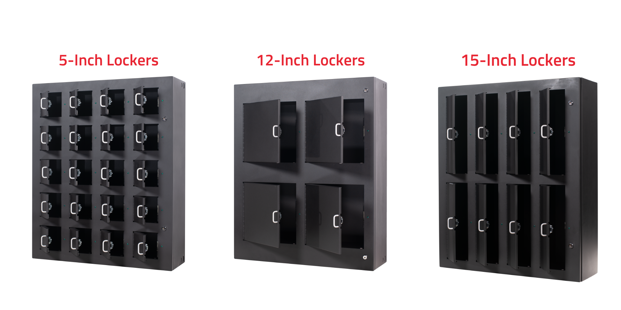 KeyTrak Guardian locker sizes: 5-inch, 12-inch, and 15-inch