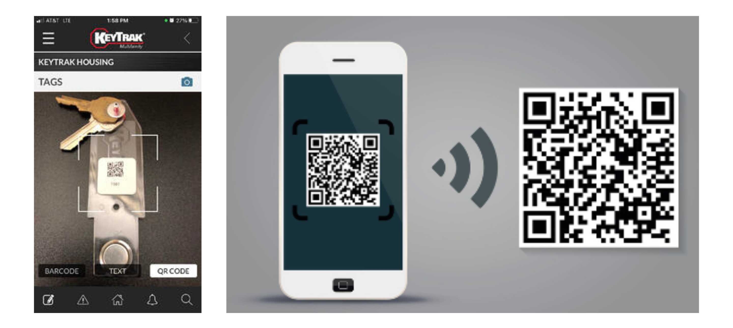 KeyTrak Mobile App QR Code Scan graphic