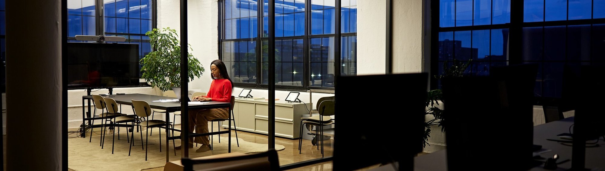 Women working alone late at night